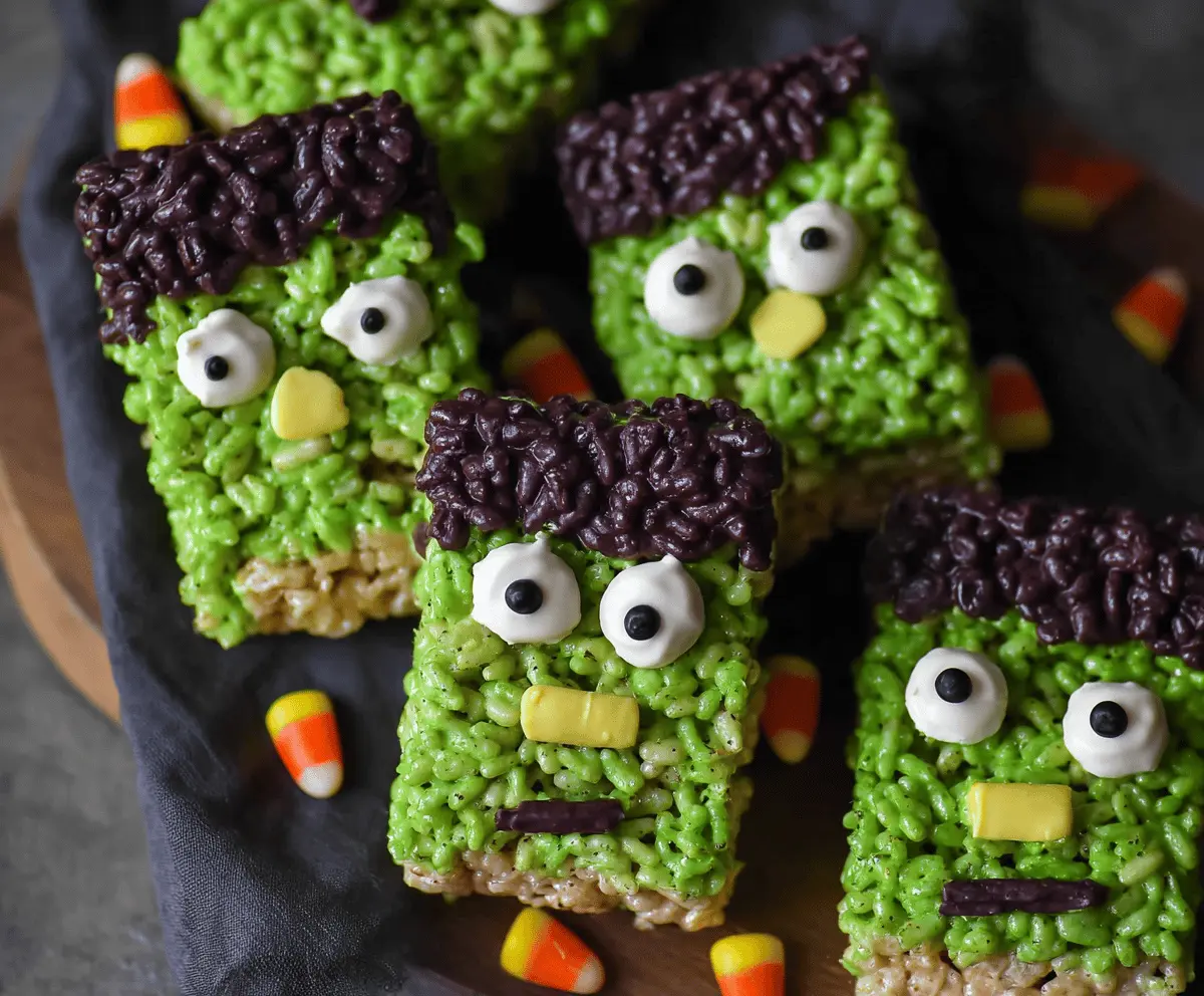 Spooky Halloween Frankenstein Rice Krispie Treats Recipe