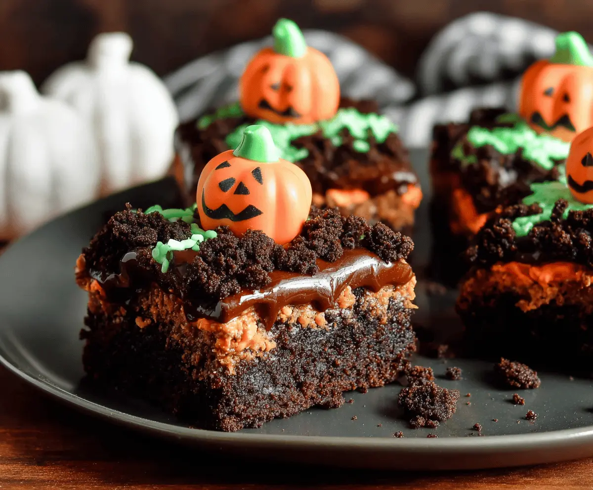 Spooky Halloween Pumpkin Patch Brownies Recipe
