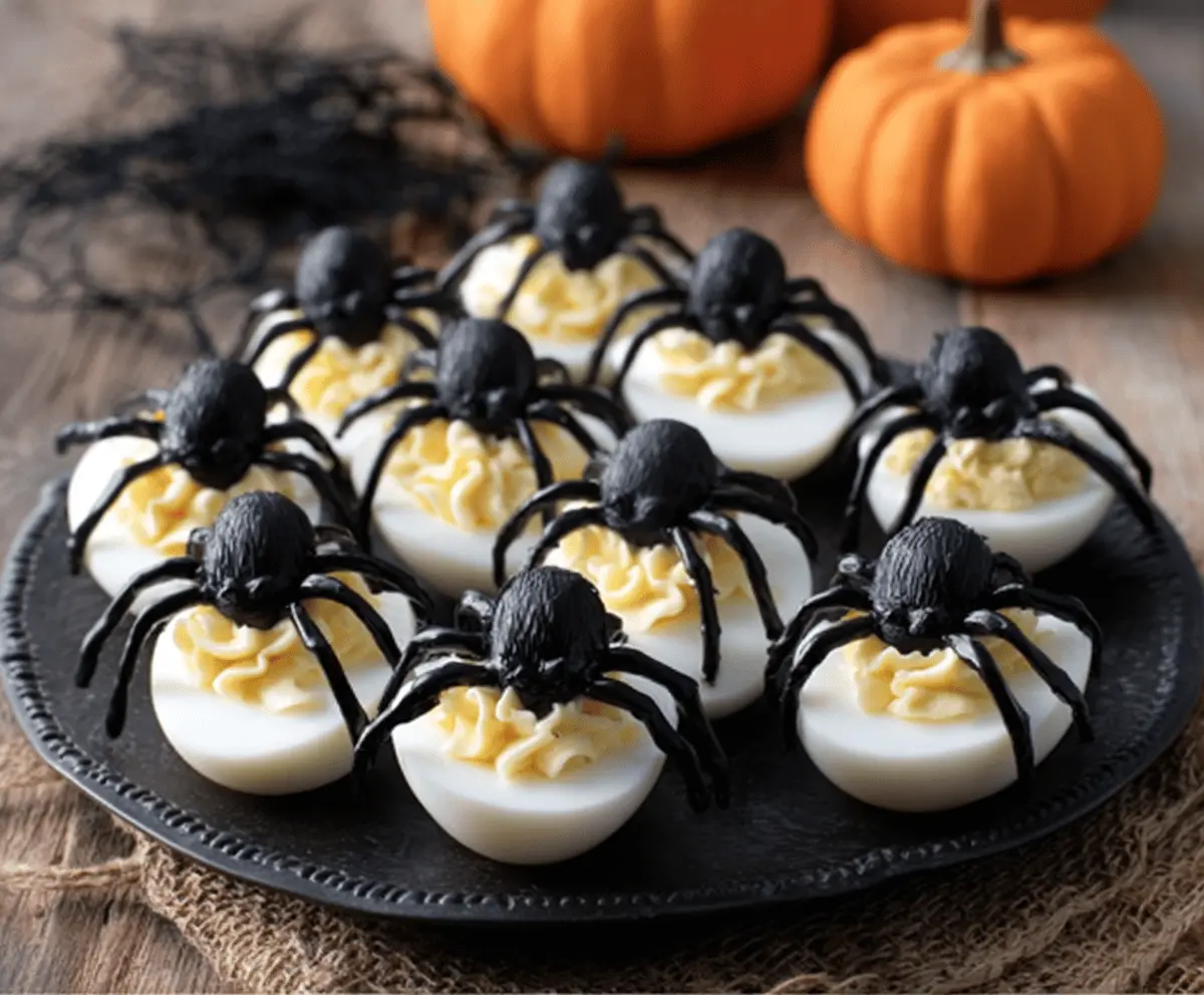 Spooky Halloween Spider Deviled Eggs Recipe