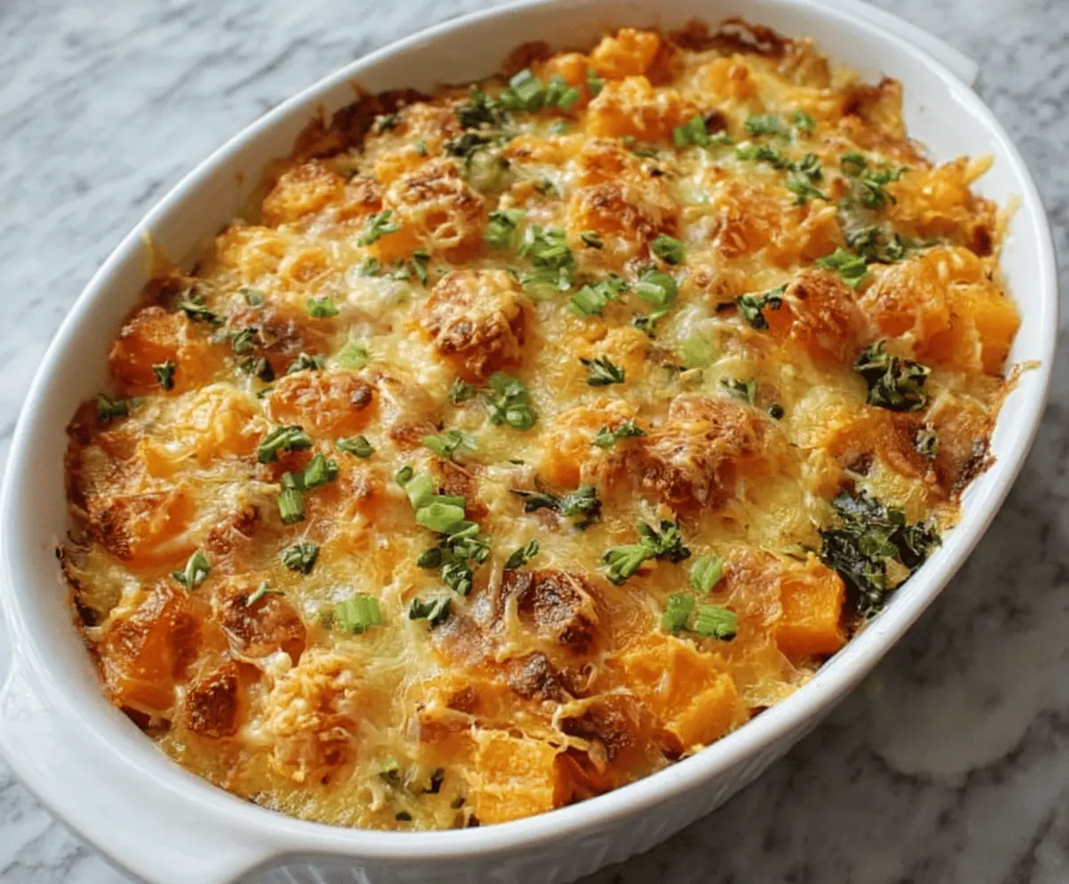 Creamy Cheesy Butternut Squash Casserole Recipe