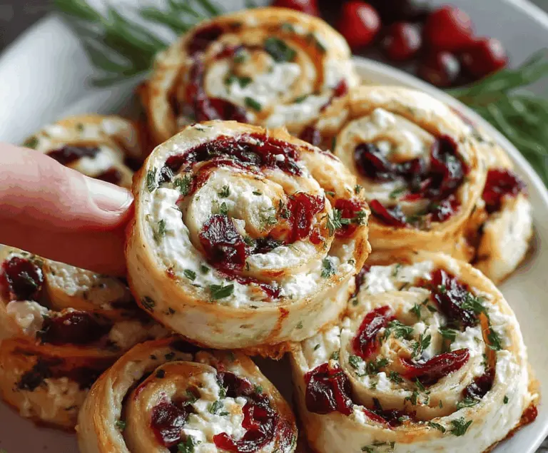 Tasty Christmas Cranberry Feta Pinwheels