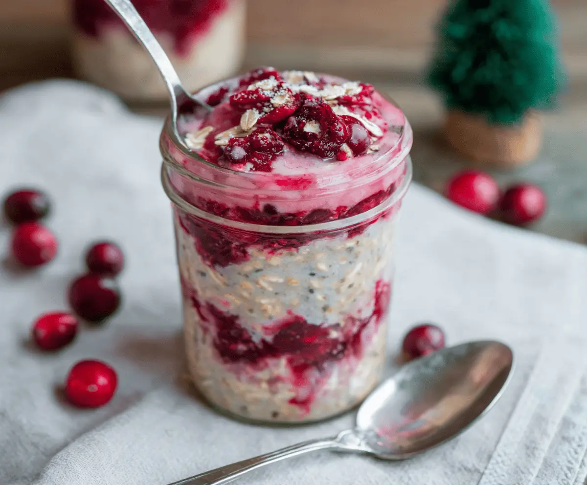 Quick 5-Min Cranberry Overnight Oats