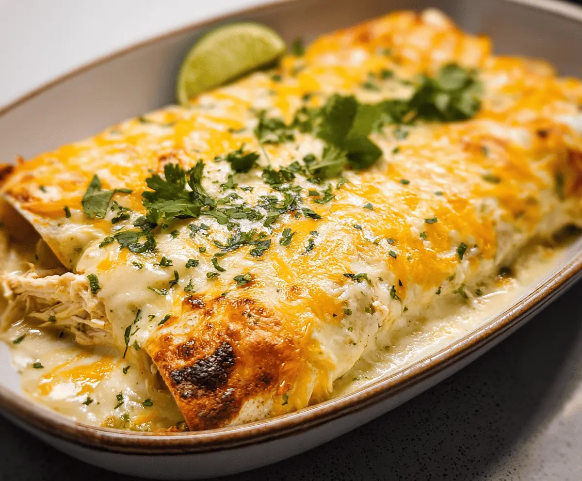 Cheesy Chicken Enchiladas with Creamy Sauce