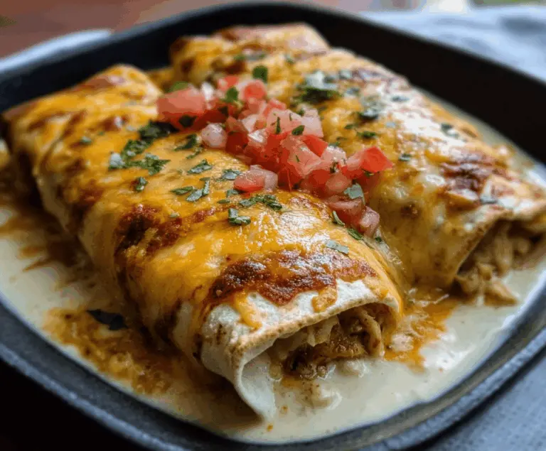 Cheesy Chicken Enchiladas with Creamy Sauce