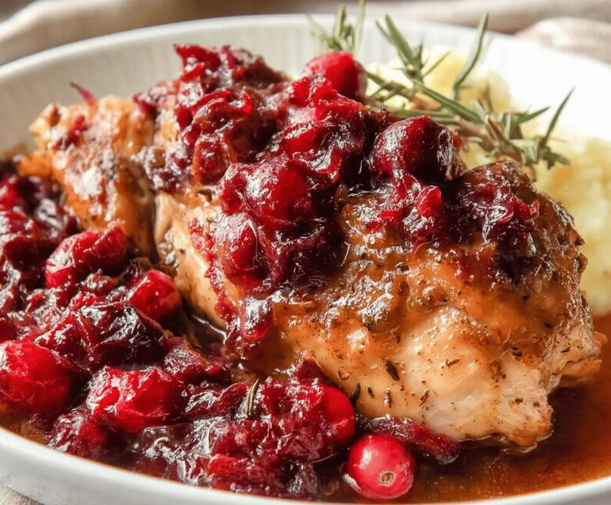 Easy Slow Cooker Cranberry Chicken