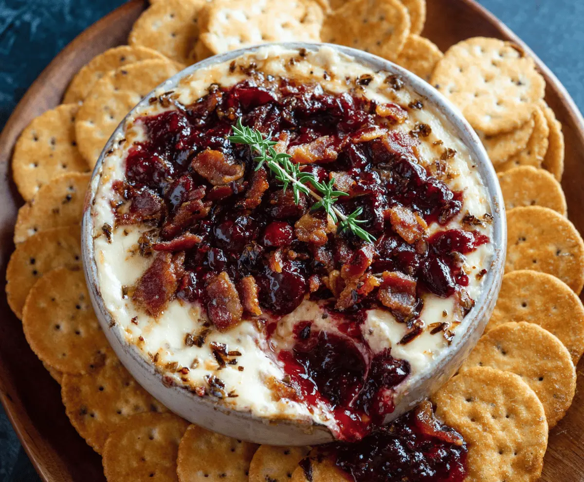 Easy Cranberry Bacon Swiss Dip
