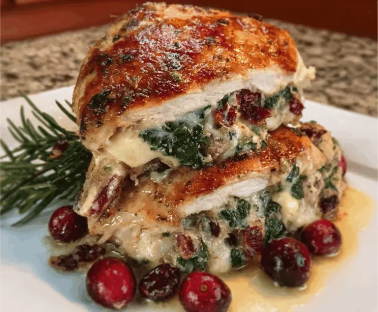 Cranberry and Spinach Stuffed Chicken with Brie