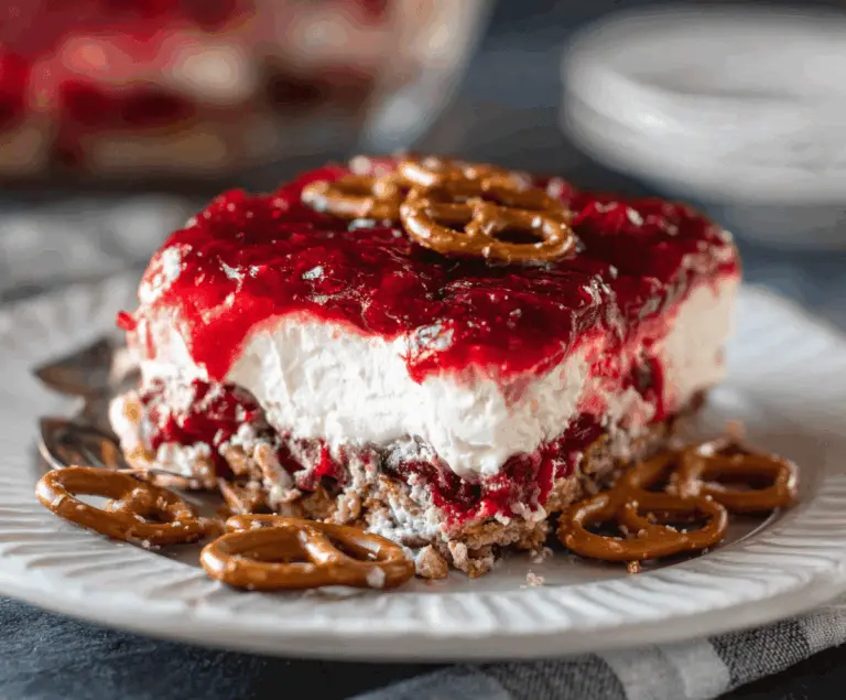 Cranberry Raspberry Pretzel Salad