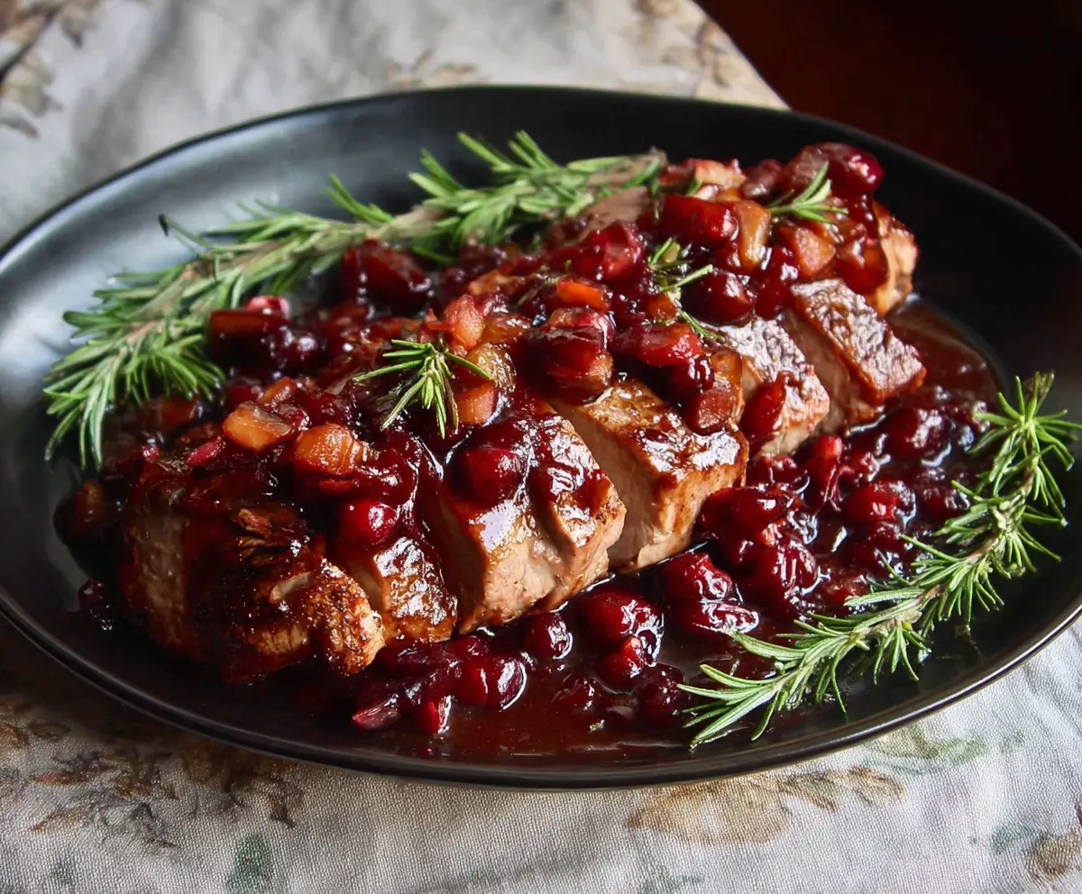 Easy Cranberry Rosemary Pork Tenderloin