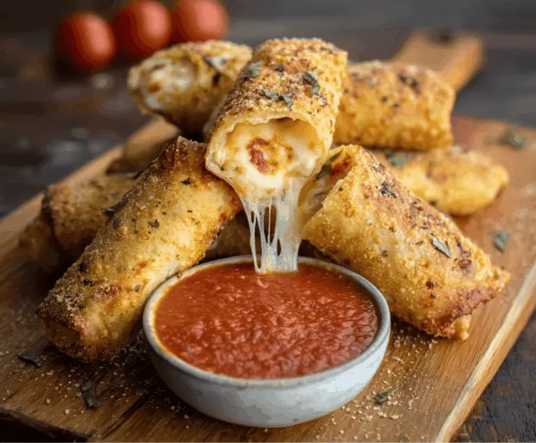 Garlic Butter Pizza Egg Rolls