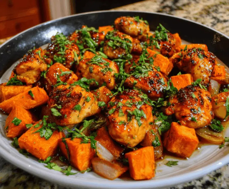 Honey Garlic Chicken And Sweet Potato