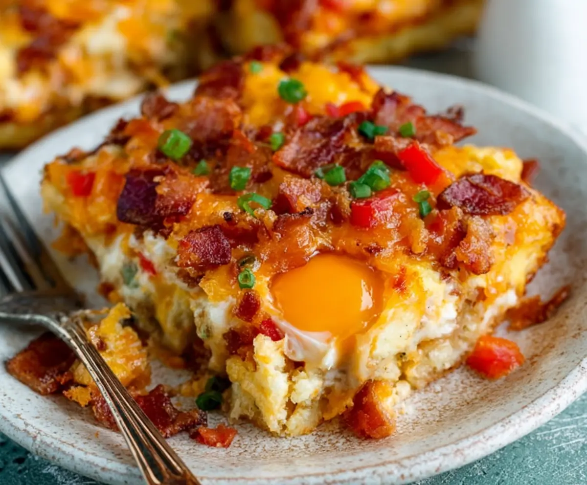 Easy Loaded Overnight Breakfast Casserole