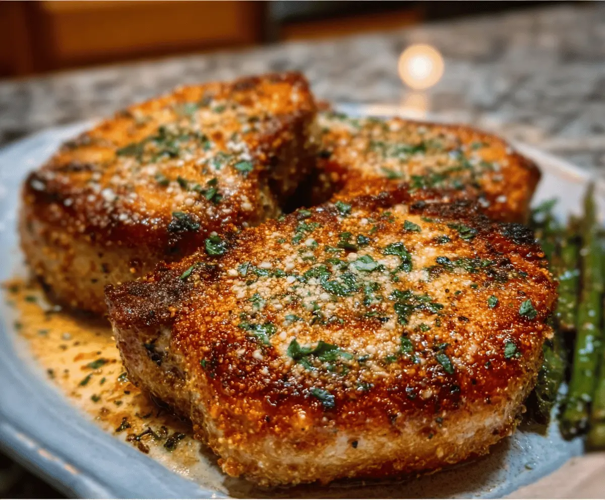 Crispy Parmesan Crusted Pork Chops