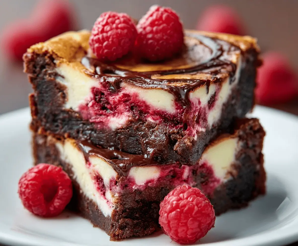 Delicious Raspberry Brownie Cheesecake