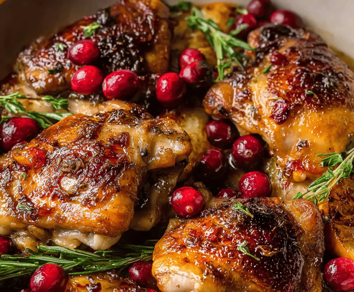 Easy Roasted Cranberry Chicken Thighs