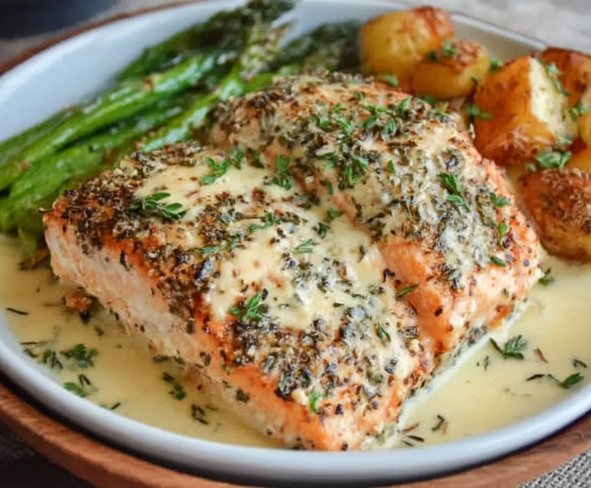 Easy Baked Boursin Salmon