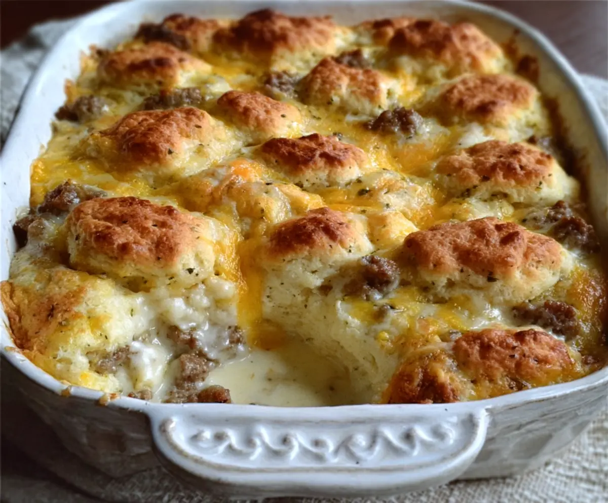 Easy Biscuits and Gravy Casserole