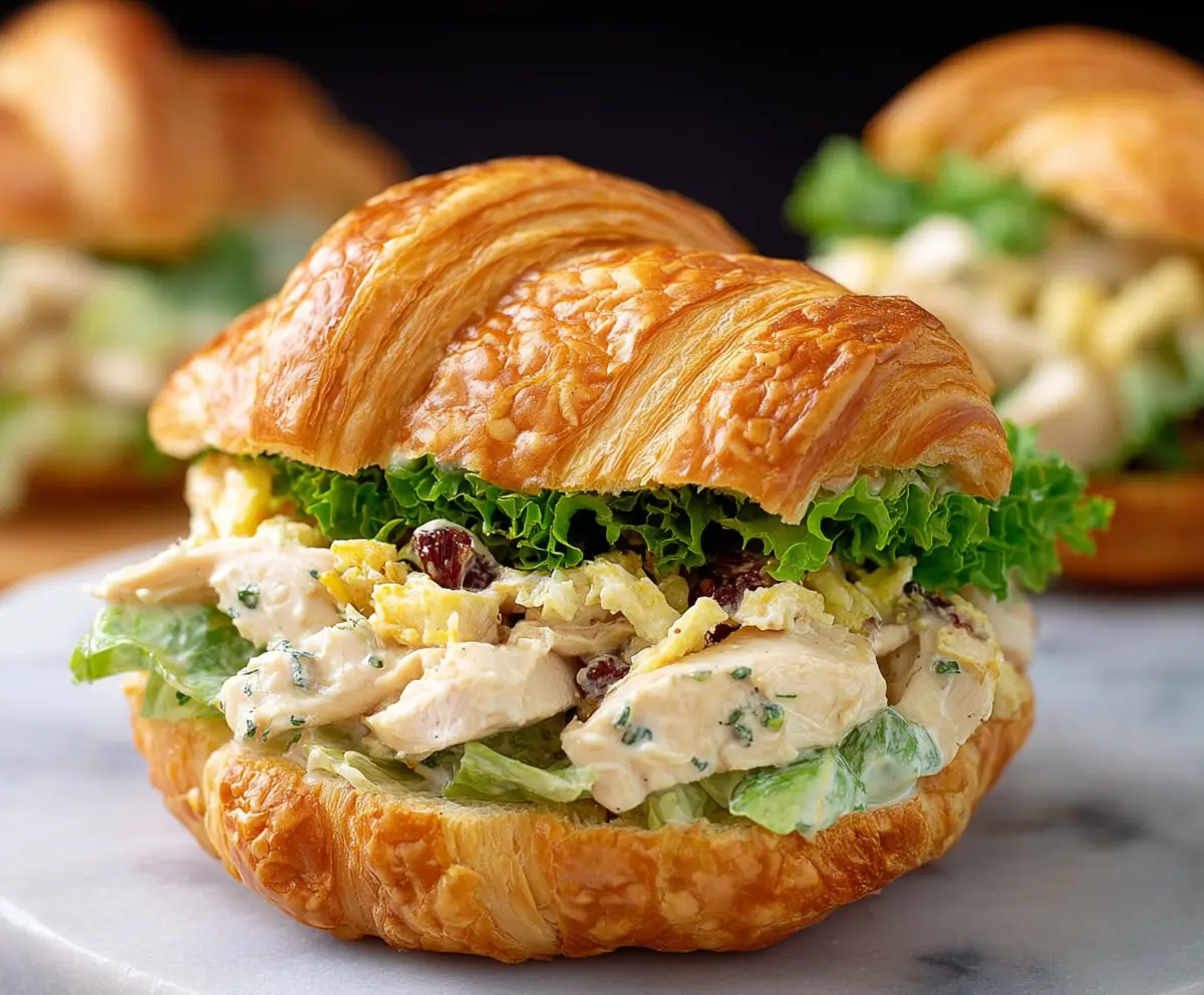 Easy Chicken Caesar Croissant Sandwich