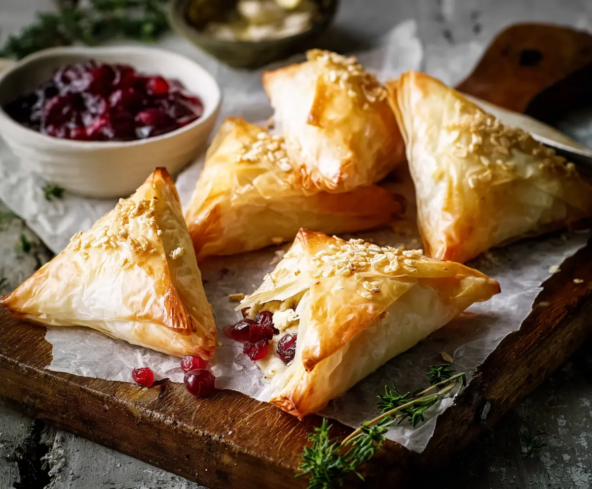 Easy Cranberry Brie Filo Pastries