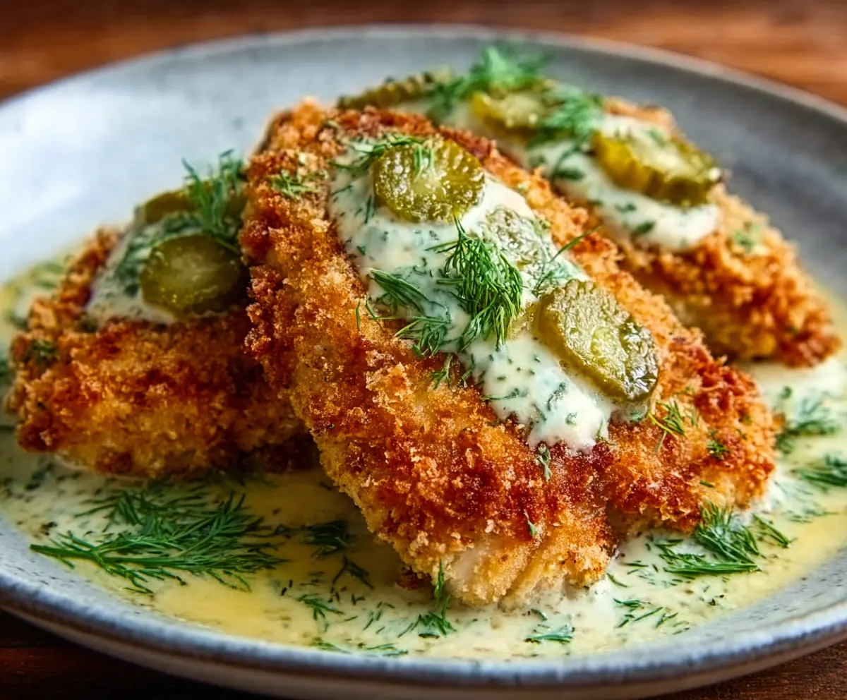 Crispy Dill Pickle Parmesan Chicken