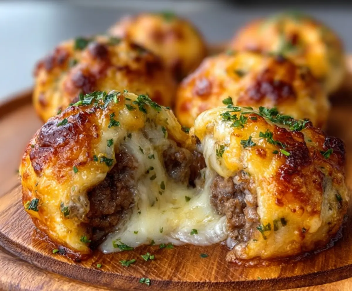 Garlic Parmesan Cheeseburger Bombs