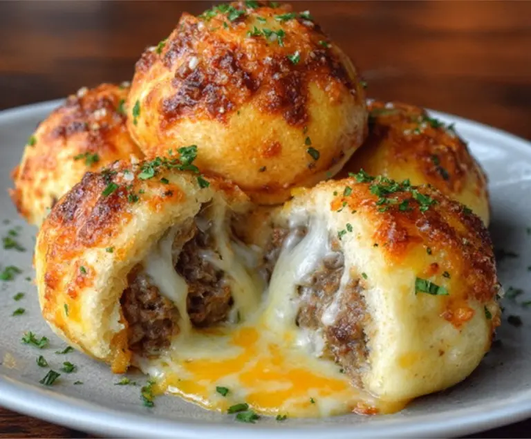 Garlic Parmesan Cheeseburger Bombs