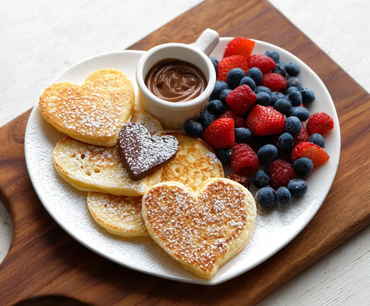 Heart-Shaped Pancakes for Galentine's Brunch