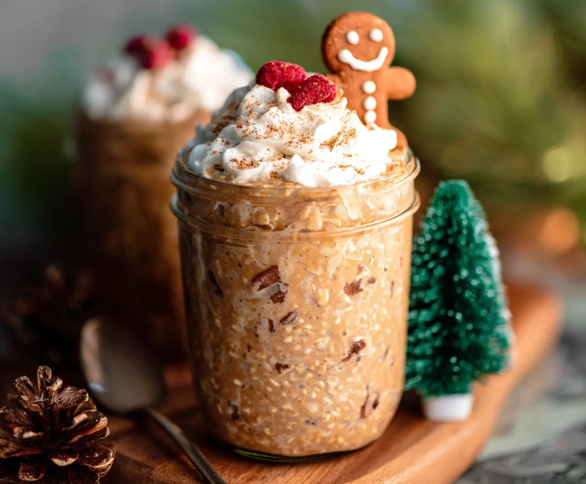 High Protein Gingerbread Overnight Oats