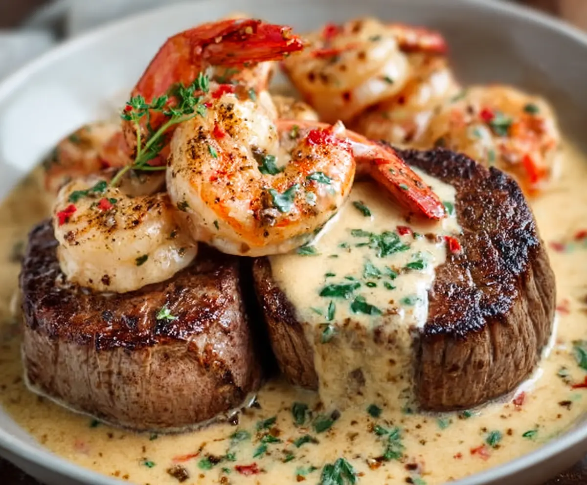 Filet Mignon with Shrimp Lobster Sauce