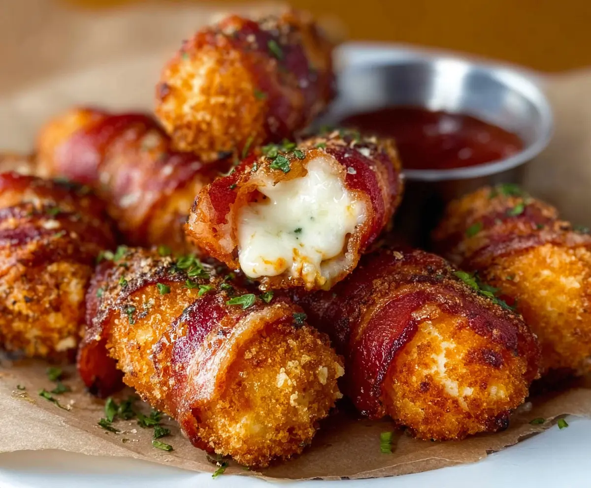 Spicy Nashville Bacon Mozzarella Sticks
