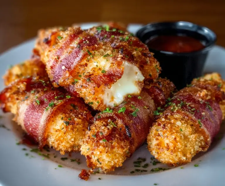 Nashville hot bacon-wrapped mozzarella sticks