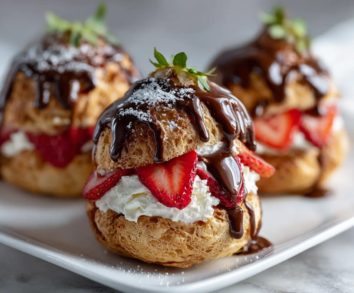 Easy Nutella Strawberry Cream Puffs
