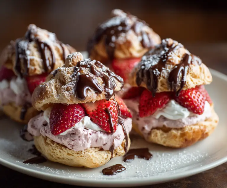 Nutella Strawberry Cream Puffs