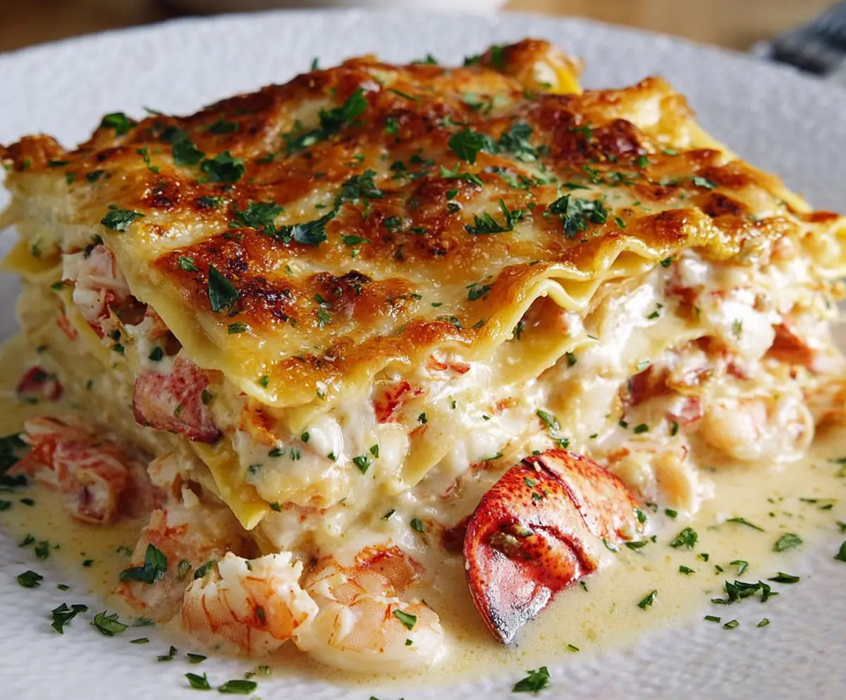 Creamy Lobster & Shrimp Seafood Lasagna