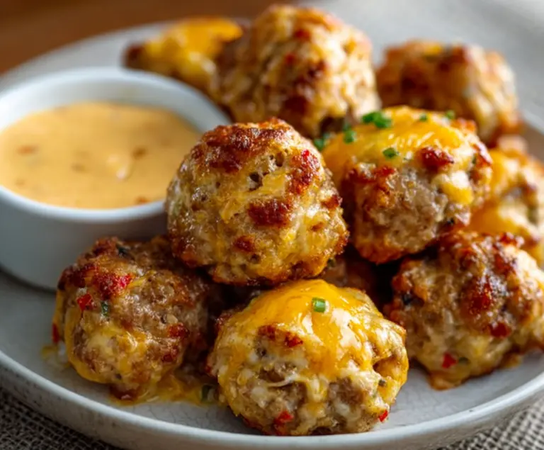 Spicy Rotel Cream Cheese Sausage Balls