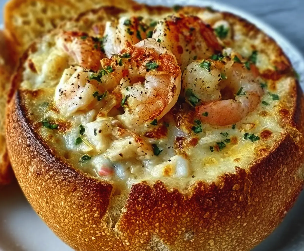 Easy Stuffed Seafood Bread Bowl
