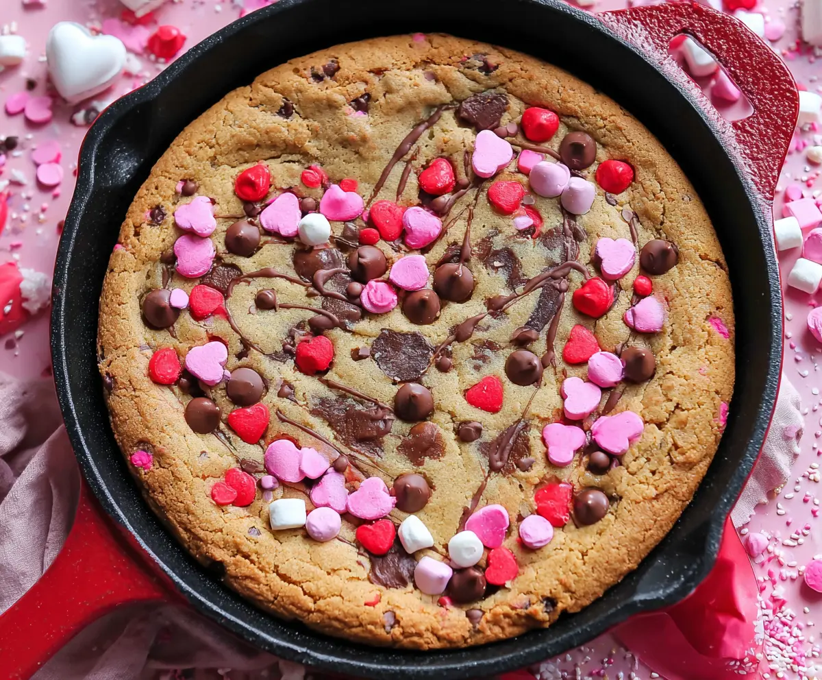 Heart-Shaped Skillet Cookie