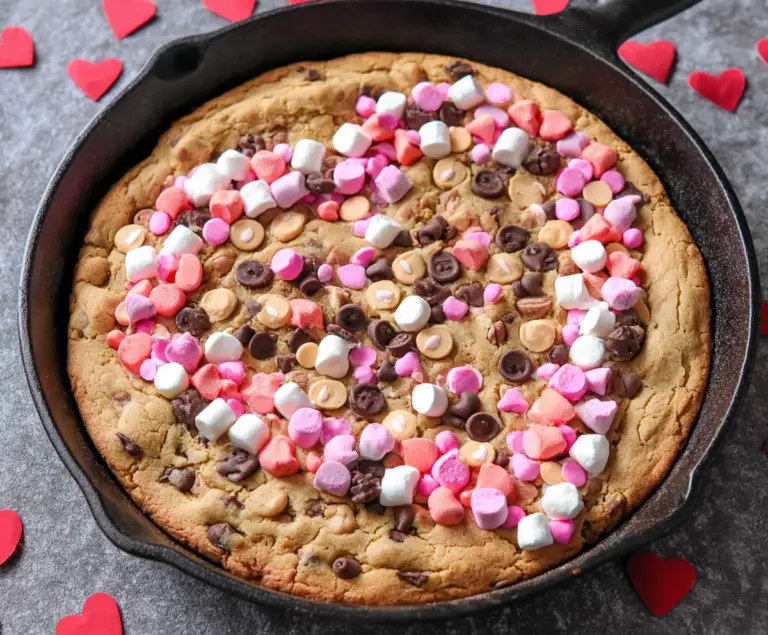 Valentine’s Day Heart Skillet Cookie