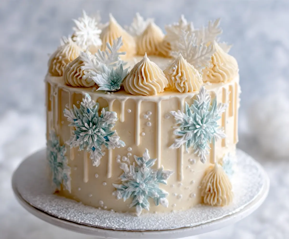 Winter Vanilla Snowflake Cake Recipe