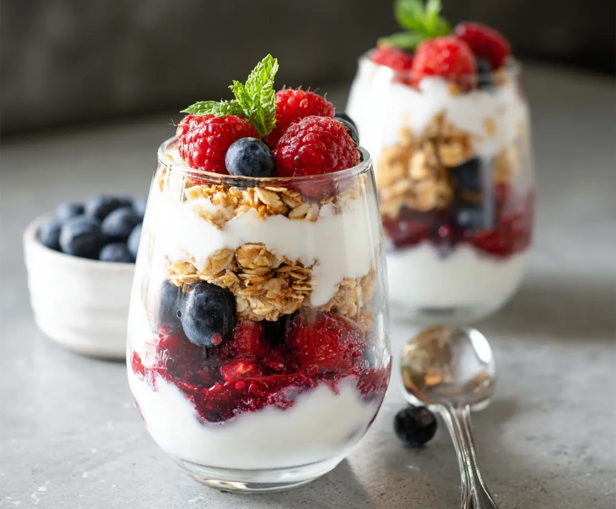 Easy Greek Yogurt Berry Parfaits