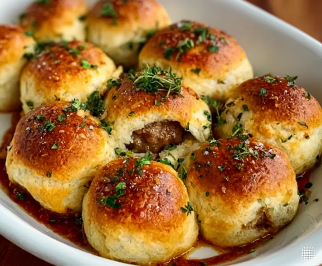 Meatball Stuffed Biscuits