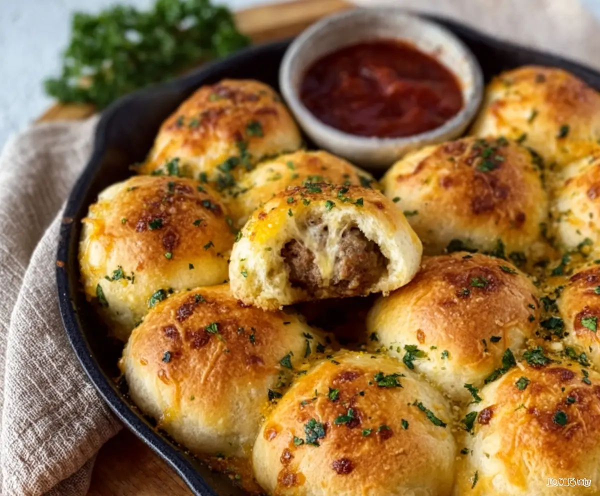 Easy Meatball Stuffed Biscuits