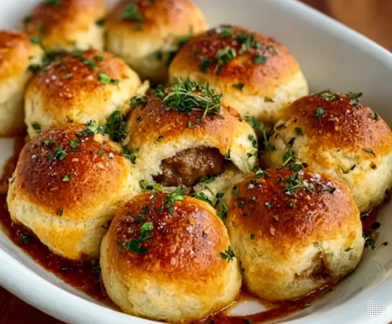 Meatball Stuffed Biscuits