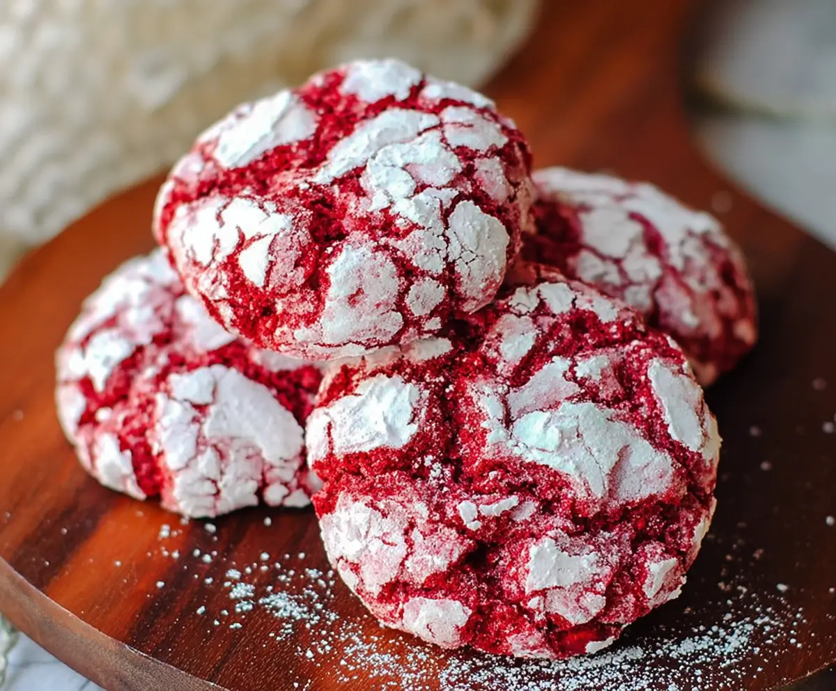 Soft Red Velvet Crinkle Cookies