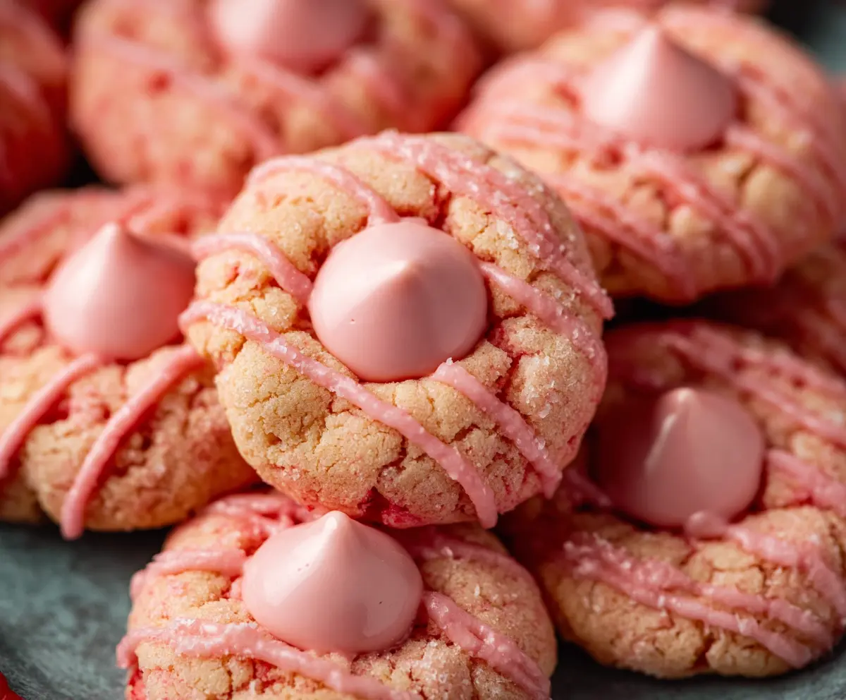 Easy Strawberry Kiss Cookies Recipe