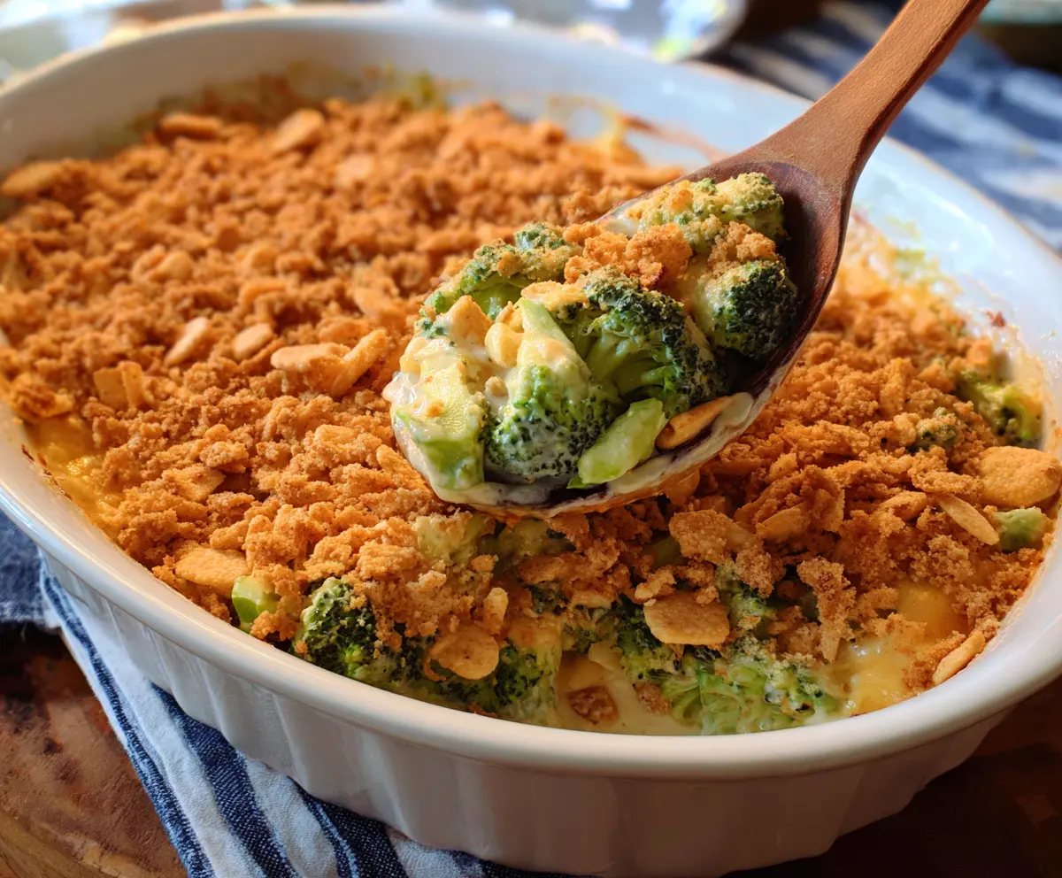 Easy Broccoli Casserole with Ritz Crackers