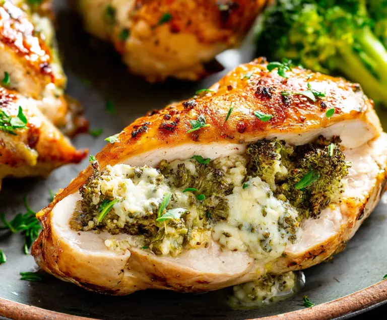 Broccoli stuffed chicken breast