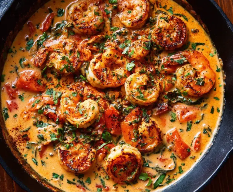 Creamy Garlic-Paprika Shrimp Skillet