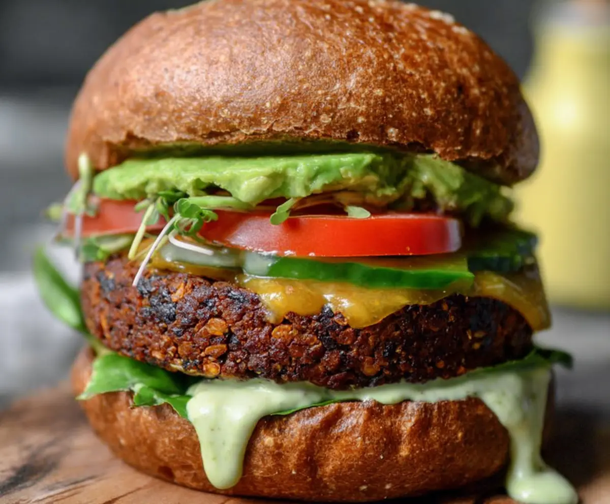 Tasty Green Goddess Black Bean Burger