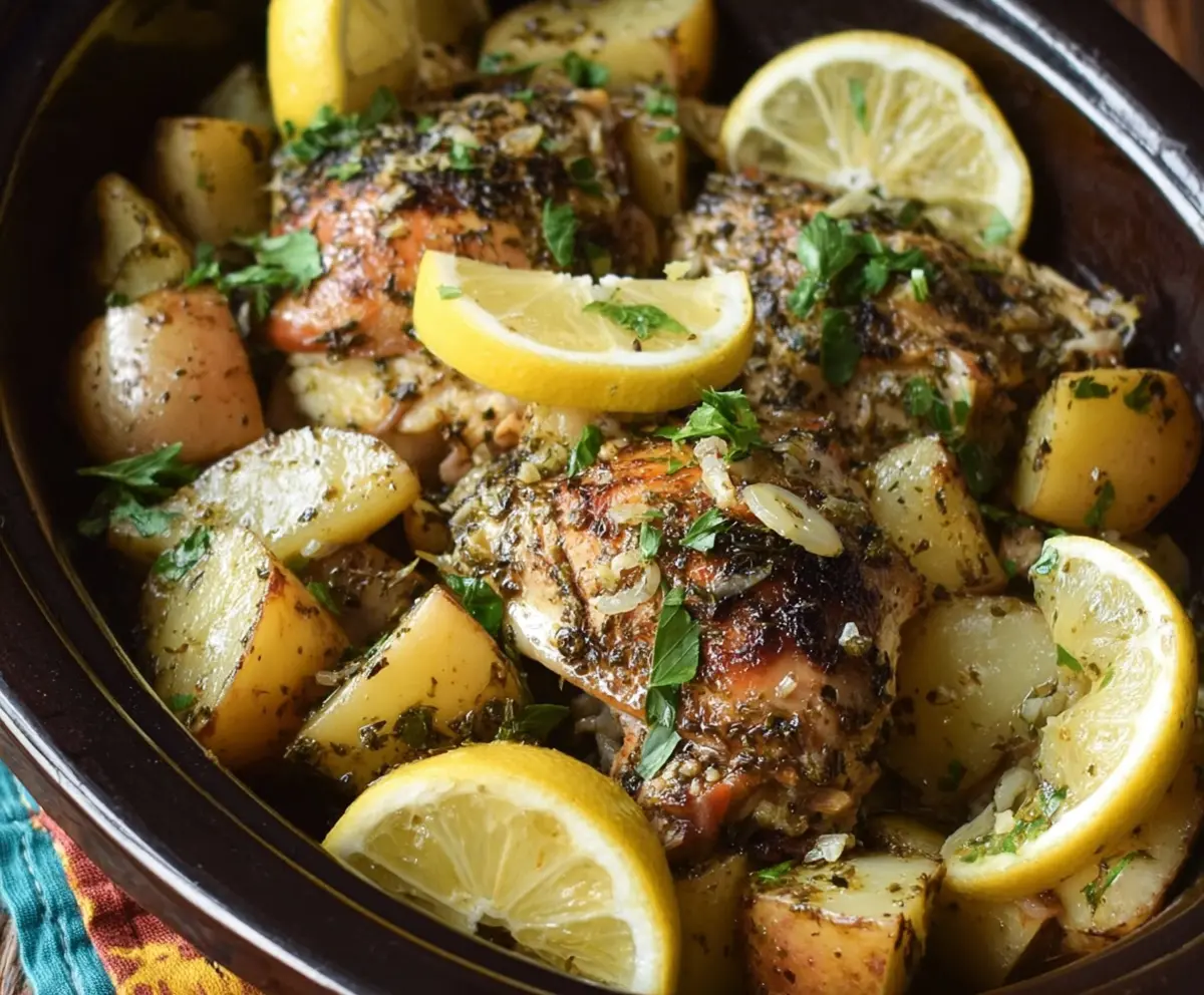 Easy Slow Cooker Greek Lemon Chicken